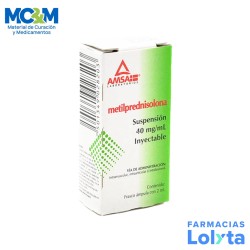 ACETATO DE METILPREDNISOLONA SOL INY 40 MG/ML C/2 ML LAB AMSA | Website MC&M