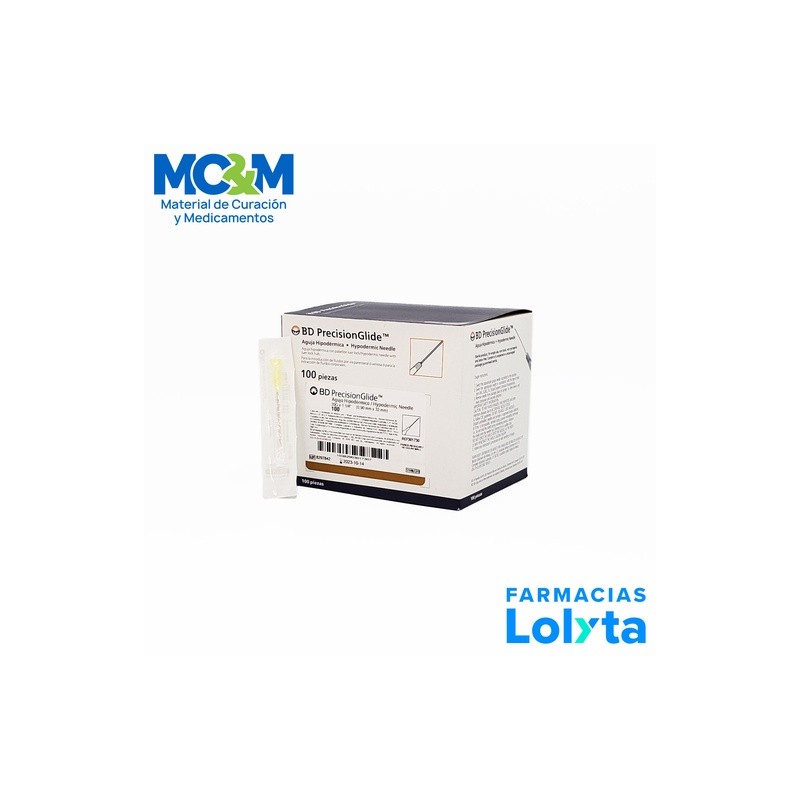 AGUJA HIPODERMICA 20G X 32 MM C/100 AMARILLA REF 301730 BD | Website MC&M