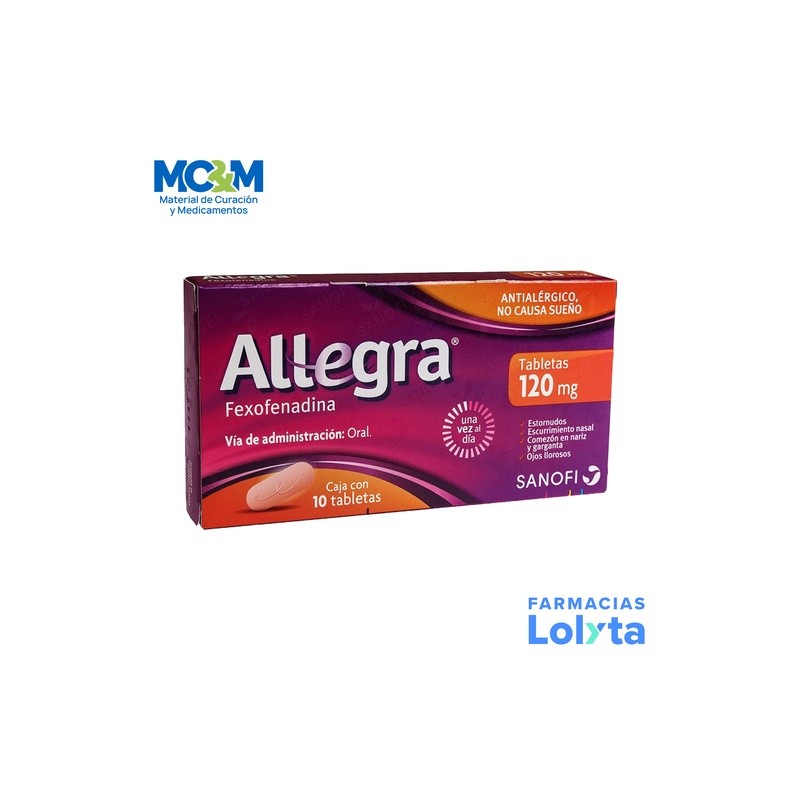 ALLEGRA 120 MG C/10 TAB FEXOFENADINA LAB SANOFI AVENTIS | Website MC&M