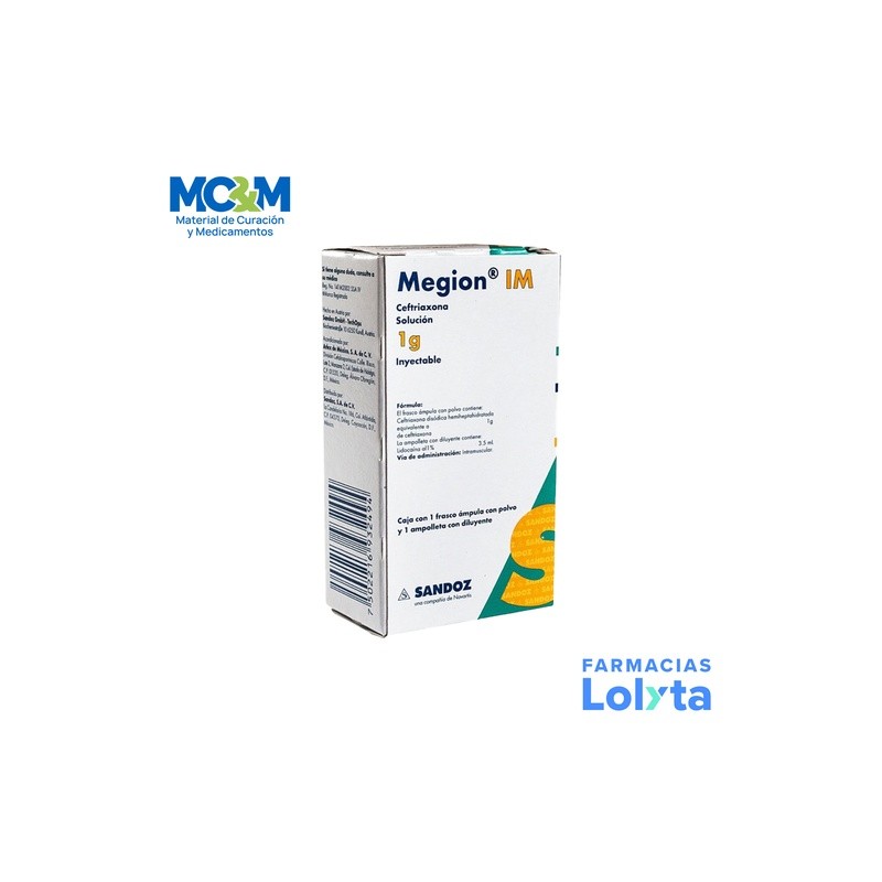 MEGION SOL INY 1 G IM CEFTRIAXONA LAB SANDOZ | Website MC&M